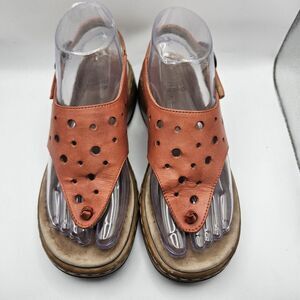 Dansko‎ Womens Burnt Orange Leather Cutout Platform Sandals Summer Vacation US 7